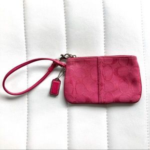 Coach Pink Canvas Wristlet